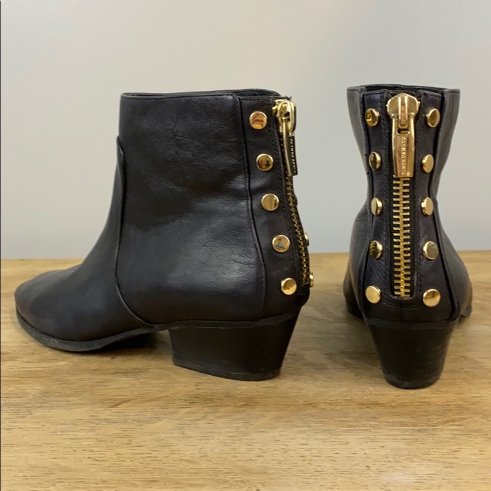 Vince camuto gold button booties